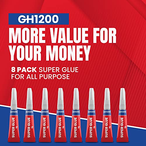 4 Gram x 8 Strong Super Glue All Purpose with Anticlog Cap. Super Fast & Strong Adhesive superglue, Cyanoacrylate Glue for Hard Plastics, DIY Crafts and Many More - style: 4Gx8