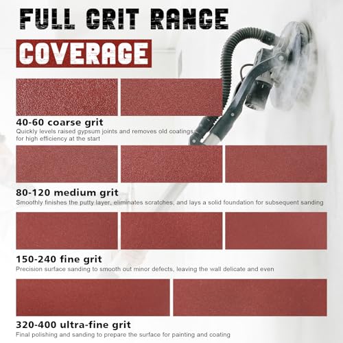9 Inch 8 Hole Drywall Sanding Disc, 150 Grit 15 PCS Hook and Loop Sandpaper - style: Grit 150