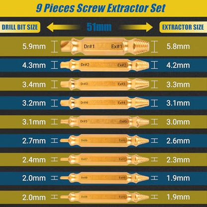 10 PCS Damaged Screw Extractor Set, Gifts for Men - size: 10 Pieces