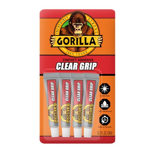 Gorilla Clear Grip Adhesive for Diamond Art & Jewelry .2 oz. Tubes, (1) 4-Pack - size: 4/Pkg - 0.2oz Each