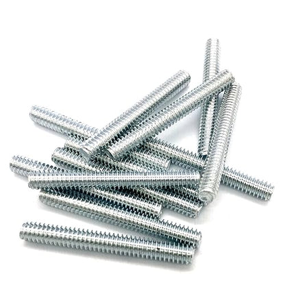 12pcs Silver Zinc Fully All Threaded Rod Carbon Steel Long Thread Screw 1/4x2 for Furniture Garden Railing Mounting Assembly Fastening Steel Frame Connection Full Thread Rod for Furniture - size: Silver-Zinc 1/4x2 Inch-12P