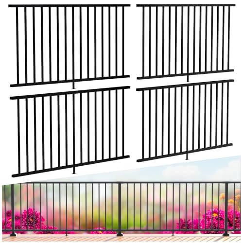 Modular 36 in. H x 6 ft. W Aluminum Deck Railing Kit, Porch Railing - color: Level 6ft - 4 panel 0 Post