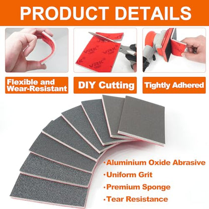28 Pcs 1200-1500 Grit Sanding Sponge Soft Foam Hand Sanding Blocks | Fine Grit Sandpaper,Wet Dry Sanding Pads for Automobile Wood Furniture Metal Drywall Surface Polishing - style: 1200-1500 Grit 28PCS