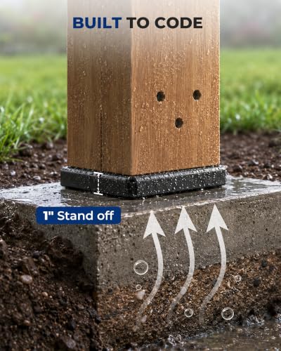 2PCS 6x6 Post Base Brackets for Deck Fence Pergola - size: 6x6