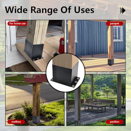 2 Pcs 6x6 Deck Post Base Bracket,Inner Size 5.6"x5.6" Post Base Bracke - color: 6x6(2 PACK)