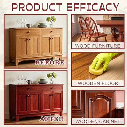 Beeswax Wood Polish Spray, Beeswax Essential Oil Wax, Natural Beeswax Furniture Polish & Wood Cleaner with Sponge and Towel, Upgrade Wood Wax Restorer for Floors, Furniture, Cabinets Tables (2Pcs)