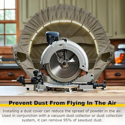 Miter Saw Dust Hood with Light, Chop Saw Collector Attachment