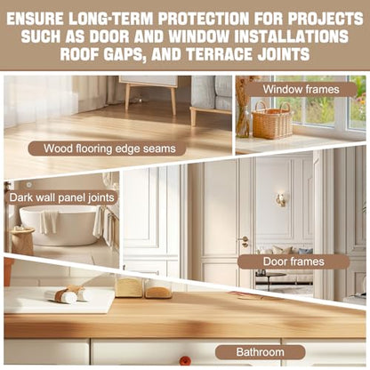 Beige Silicone Caulk, Waterproof Durable 100ml