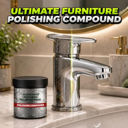 All-in-One Surface Restoration Polish with Pad, 2026 New Multi-Surface Polishing & Scratch Remover Compound for Leather Wood Marble Countertop Refrigerators & Cookware Ovens Sinks, 100g