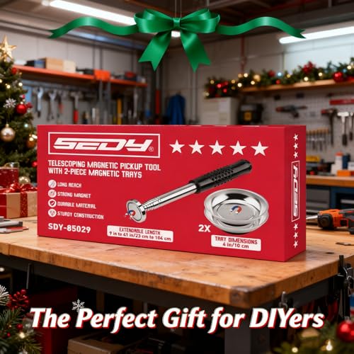 3 Pack Telescoping Magnetic Pickup Tool with Parts Tray, Magnet Stick Extendable up to 41in, Non-Slip Extendable Magnet Pickup Tool with 50lb Pull Force for Nail, Screws & Metal Debris Workshop Garage - style: 50LB Stick with Dual 4" Trays