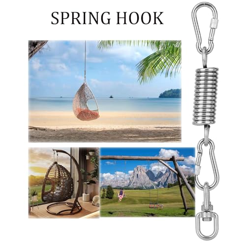 Premium Hammock Chair Hanging Kit with 2 Carabiner and Rotating Hook