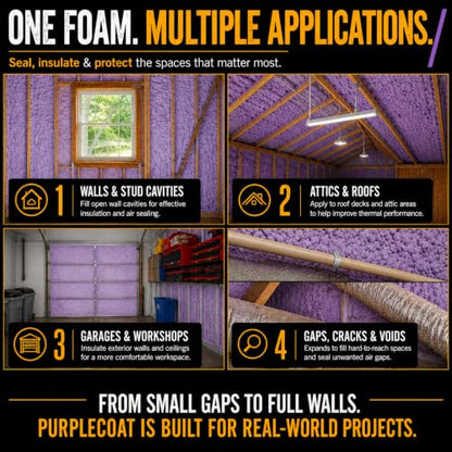 Vega Bond SF001 Purplecoat Closed Cell Foam Spray 29 oz (12 Pack)