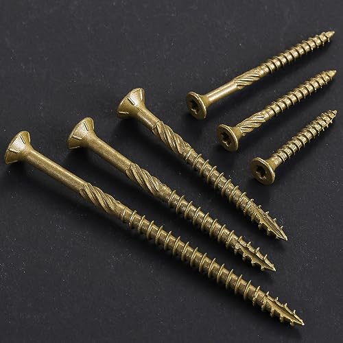Wensilon #14 * 8" Extended Deck Screws, 38pcs 2lbs 6.3x200mm Lag Screws - color: Yellow, size: 14*8