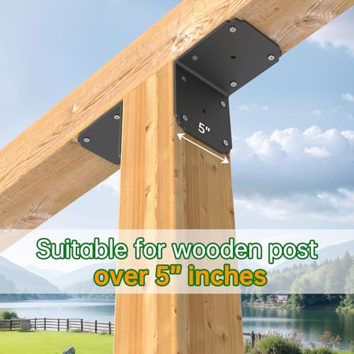 6x6x5 Pergola Brackets,Heavy Duty L Bracket for Wood, (4pcs) - size: 6x5 inch ( 4 Pack )