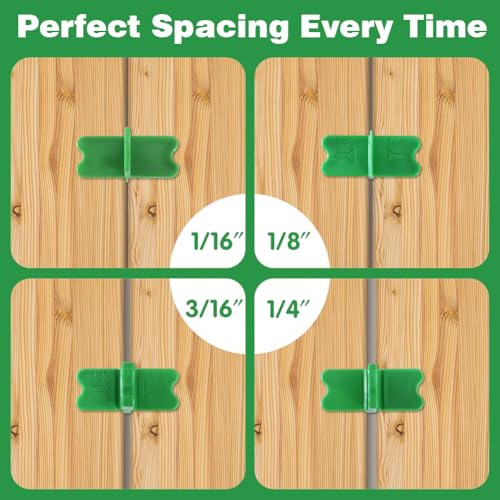 8 Pcs Deck Spacer Tool, 4 Thicknesses Deck Spacers - 1/16",1/8",3/16",1/4" - color: A-8PCS-Green