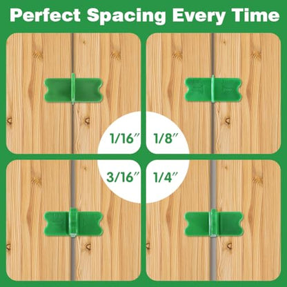 8 Pcs Deck Spacer Tool, 4 Thicknesses Deck Spacers - 1/16",1/8",3/16",1/4" - color: A-8PCS-Green