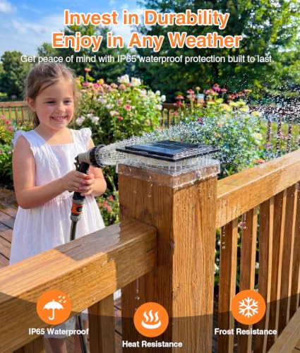 12 Pack 4x4 Solar Post Cap Lights, Warm Light Fence Post Solar Lights - size: 12 PACK