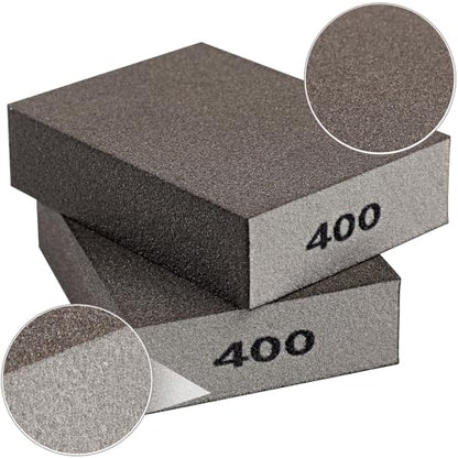 Romeda 8-Pack Sandpaper Block, 400 Grits Washable and Reusable Handmade Sanding Sponge, Drywall Sandpaper Blocks for Wooden Drywall Sheetrock and Metal Glazing - color: 400 Grits, size: 8-Pack