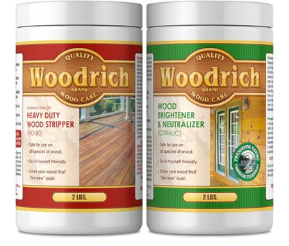 2-Step HD-80 Heavy Duty Wood Stripper and Citralic Brightener Restoration Kit for Outdoor Decks, Fences, Siding, and Log Cabins - 4 lbs Concentrated Powder (Covers 750 Sq. Ft.)