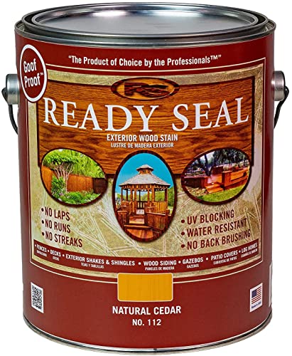Ready Seal Stain & Sealer for Wood, Outdoor Deck and Fence - All-in-One Exterior Wood Stain and Waterproofing Sealant – Easy to Apply, No Back Brushing Needed, UV Protection - 1 Gallon, Natural Cedar - color: Natural Cedar