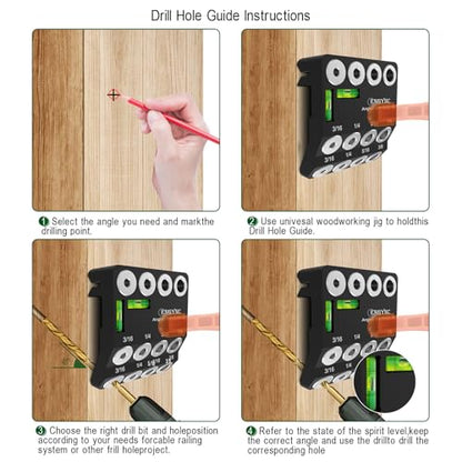 30 45 90 Degree Angled Drill Guide Jig with 2 Torpedo Level
