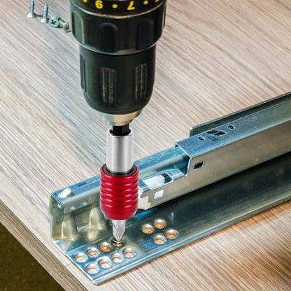 QWORK Drill Bit Extension Set - 4 Pcs Magnetic Drill Bit Extenders, 1/4" Hex Shank, Includes 2", 4", 6", 12" Lengths