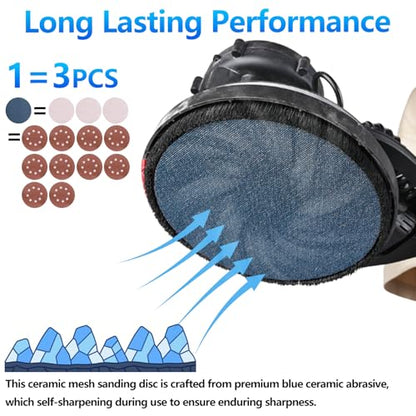 25 Pcs 9 Inch Ceramic Mesh Sanding Disc for Drywall Sander 240 Grit - style: 240Grit