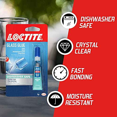 Loctite Glass Glue, 2 Gram Tube, 6 Pack - Clear Superglue for Glass, Plastic, Wood, Metal, Crafts, & Repair, Instant Glue Adhesive, Quick Dry - size: 0.07 Oz (Pack of 6)