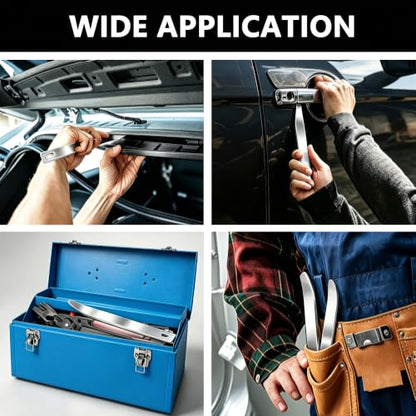 DWH 4140 Pry Bar Trim Removal Tool, Metal Car Panel Removal Tool, Silver - color: silver