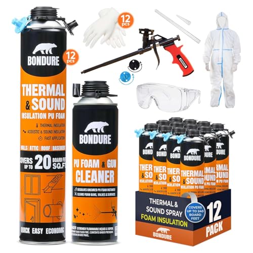 Set Spray Foam Insulation Kit, Spray Foam (12x27.1 oz) 240 Sq.Ft - style: Insulation Foam Kit