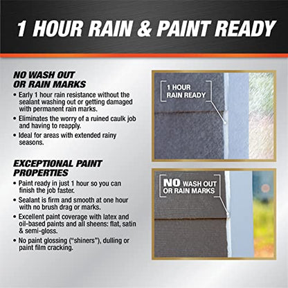 DAP Dynaflex Ultra Advanced Exterior Sealant, Iron Gray, 10.1 Oz (7079818215) - color: Iron Gray, size: 10.1 oz