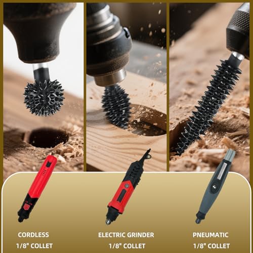 CAELUM Flame Carbide Rotary Burr 1 Pcs, 1/8" Very Coarse Wood Carving Kit - color: Flame