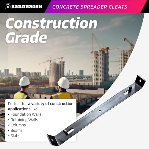 Sandbaggy 8" Concrete Spreader Cleats - ¾ Plywood - Form Clips - Black Annealed Steel - Maintains Consistent 8 inch Wall Thickness (8" x 3/4", 80) - size: 8" x 3/4"