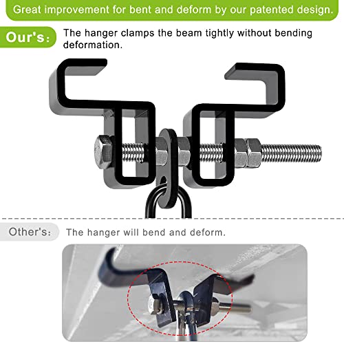 SELEWARE Heavy Duty Punching Bag Hanger, Steel I Beam Clamp for Heavy Bag - color: A. Beam Clamp with Carabiner (1 Pack)