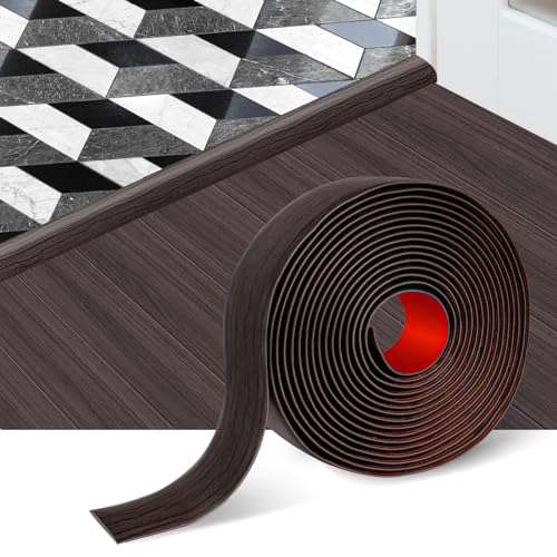 FONUNO Vinyl Floor Transition Strip Self Adhesive Threshold Strip 1.57" W - color: Black Walnut, size: 4cm, 10Ft