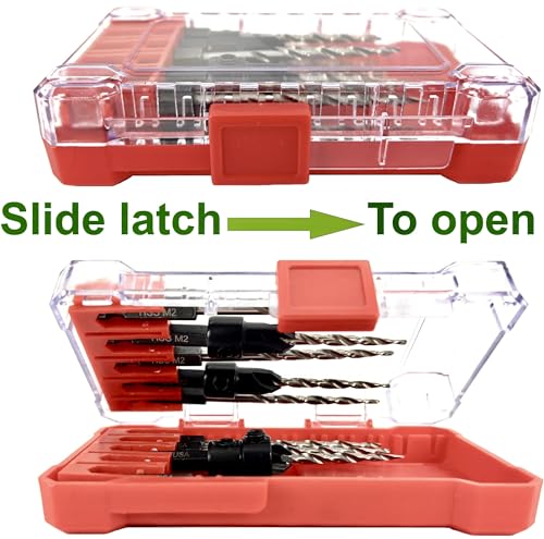 FTG USA 5 Pc #6 (9/64") Countersink Drill Bit Set with 5 Replacement Bits - size: #6