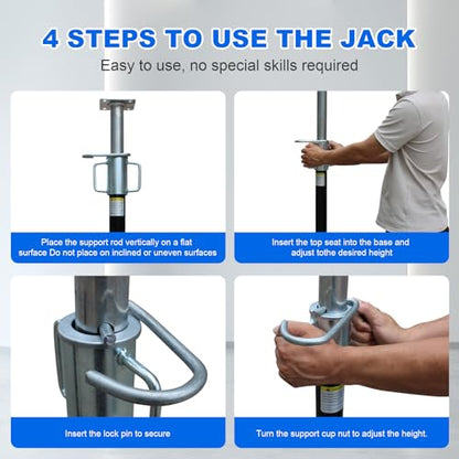2 Pack House Floor Jack,Adjustable Support Beam Basement Jack, 55"-94" Height Range, 2300 lbs Load Capacity, Jack Post Pole, Fit for Wood-Framed Basement and Crawl Space Basement Support