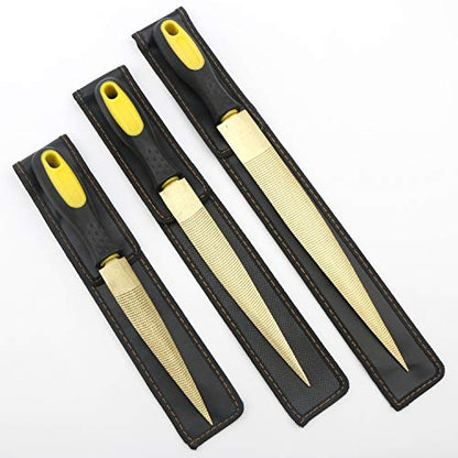 3Pcs Wood Rasps Set for Wood Carving - 6/8/10 Inch File Set, Carving Tools Woodworking Kit with Rubber Handle for DIY Carpentry
