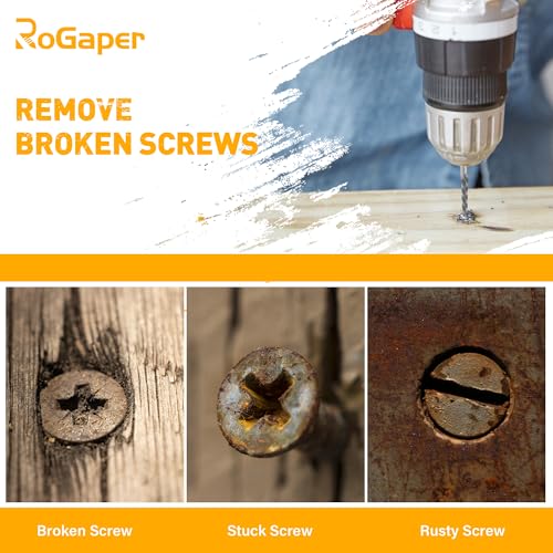 Screw Extractor and Left Hand Drill Bits Set, Bolt Remover Reverse Cobalt HSS Steel Drill Bit for Rounded-Off, Damaged Bolts, Screws&Studs Removal Tool - style: Screw Extractor 10PCS