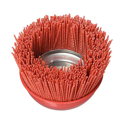 AL's Liner Abrasive 180 Grit Nylon Bristle Cup Brush - 4 Inch - Safe for Use on Metal, Wood, Aluminum and Plastic Surfaces (TOOR4) - size: 4"