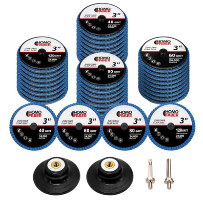HOMO FABER 50Pcs Die Grinder Sanding Discs, 3 Inch Flap Discs Roll Lock - size: 3 Inch