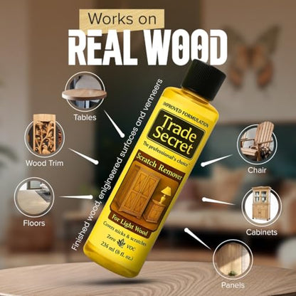 Trade Secret Light Wood Scratch Remover for Furniture and Floors, 8 oz - color: Light