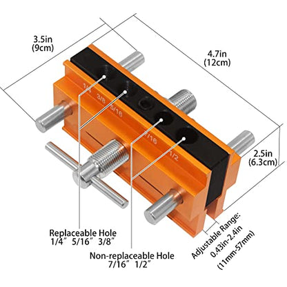 Self Centering Doweling Jig, JoyTube Drilling Guide Positioner Woodworking Doweling Jig Tool Hole Self Centering Locator (Orange) - style: Orange