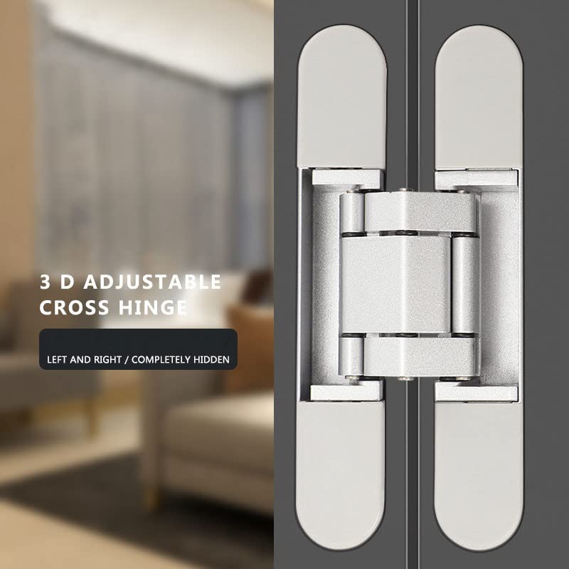 Ranbo 6 Inch Hidden Door Hinge, 3D Adjustable, Zinc Alloy Hardware Kit - size: 6 Inch