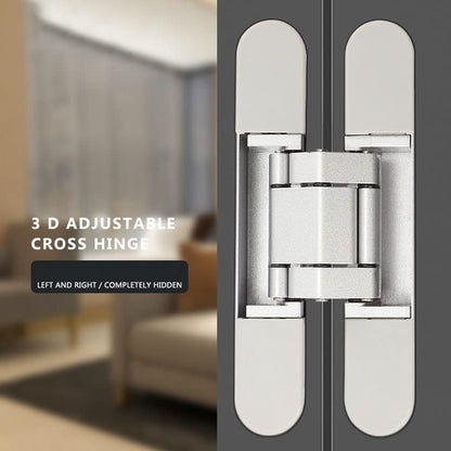 Ranbo 6 Inch Hidden Door Hinge, 3D Adjustable, Zinc Alloy Hardware Kit - size: 6 Inch
