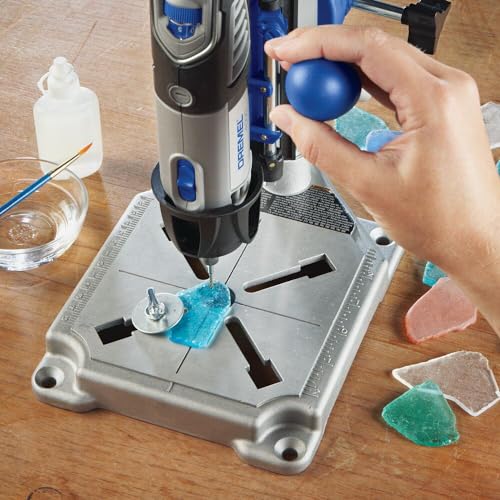 Dremel Drill Press Rotary Tool Workstation Stand (220-01) - size: Silver, style: Industrial