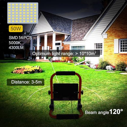 LTE 50W LED Work Light 4300LM Portable Work Light with 16.4FT Cord