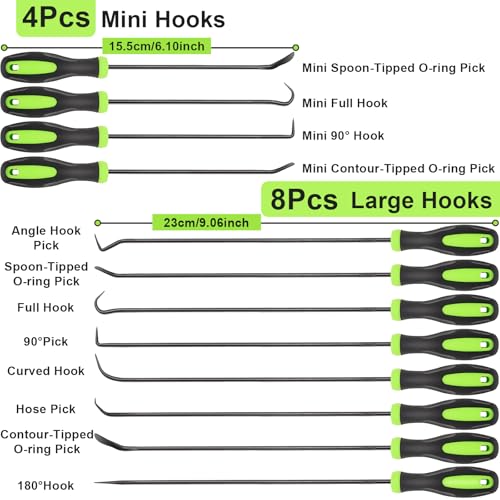 Doaho 12PCS Automotive Precision Hook and Pick Tool Set - color: Green-12 Pcs Hook and Pick Tool Set