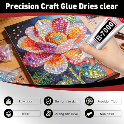 4 PCS 110ml B7000 Rhinestone Glue Clear, Bedazzling Glue for Craft, Jewelry