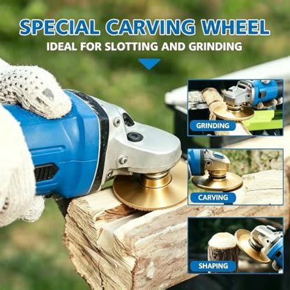 3Pcs Wood Carving Disc Set for 4 1/2 Inch Angle Grinder Cutting Sand Polish